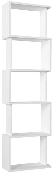 Βιβλιοθήκη Alvina Megapap χρώμα λευκό 45x19,6x158,8εκ.