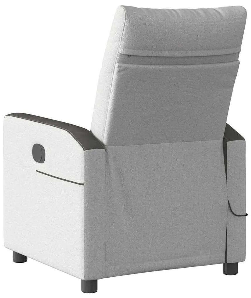 vidaXL καρέκλα ανάκλισης μασάζ Cloud Grey Fabric