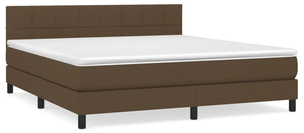 ΚΡΕΒΑΤΙ BOXSPRING ΜΕ ΣΤΡΩΜΑ ΣΚΟΥΡΟ ΚΑΦΕ 180X200 ΕΚ ΥΦΑΣΜΑΤΙΝΟ 3140076