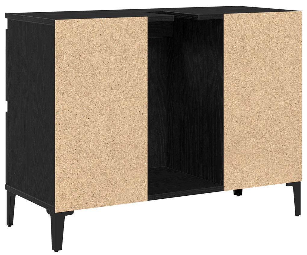 vidaXL Ντουλάπι Νιπτήρος σε Μαύρη Βελανιδιά, 80x33x60 εκ, Επεξεργασμένο Ξύλο