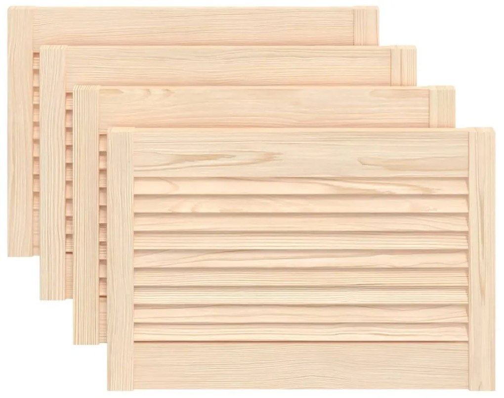 vidaXL Πορτάκια με Περσίδες 4 Τεμ. 39,5x59,4 εκ. από Μασίφ Ξύλο Πεύκου