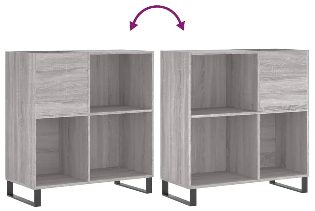 vidaXL Δισκοθήκη Γκρι Sonoma 84,5 x 38 x 89 εκ. από Επεξεργασμένο Ξύλο