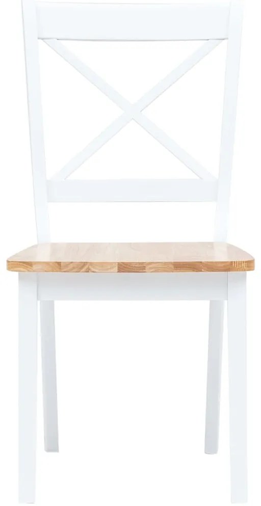 vidaXL Καρέκλες Τραπεζαρίας 6 Τεμ. Λευκό/Αν. Ξύλο Μασίφ Ξύλο Καουτσούκ