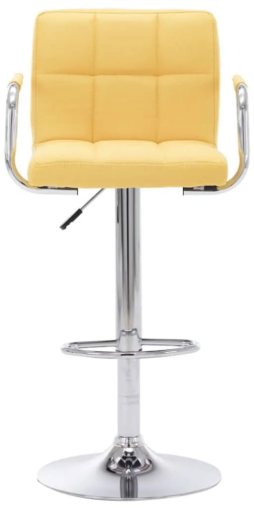 vidaXL Καρέκλες Μπαρ 2 τεμ. Κίτρινες Υφασμάτινες