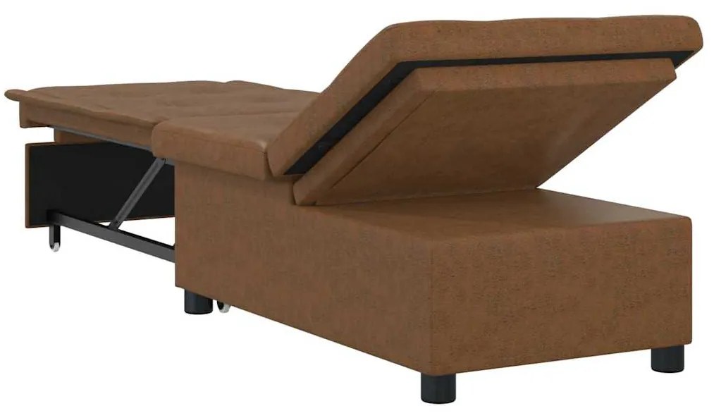 vidaXL Κρεβάτι καναπές Καφέ 194 x 67 x 82 εκ Υφασμα Huahua