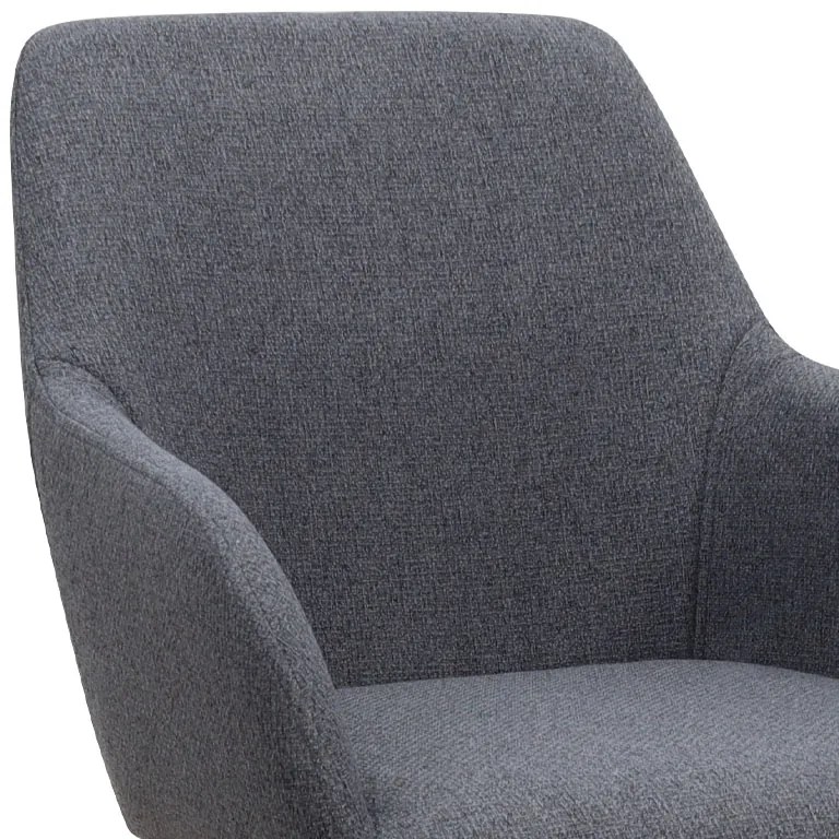 Πολυθρόνα τραπεζαρίας Monica Megapap γκρι ύφασμα - μεταλλικό μαύρο πόδι 54x57x84εκ.