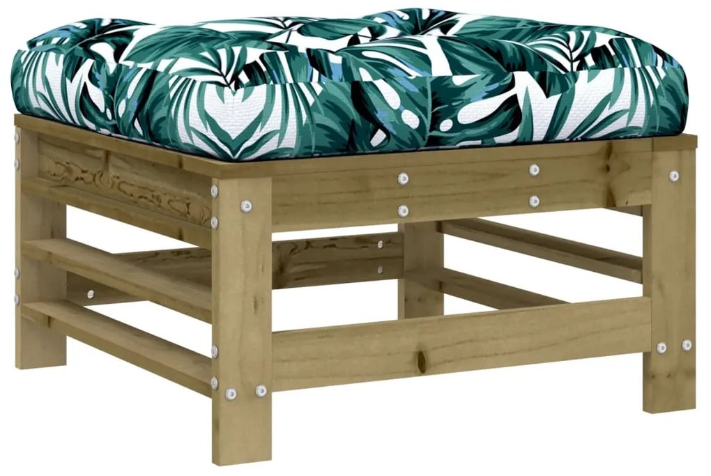 vidaXL Υποπόδια Κήπου με Μαξιλάρια 2 τεμ. από Εμποτισμένο Ξύλο Πεύκου