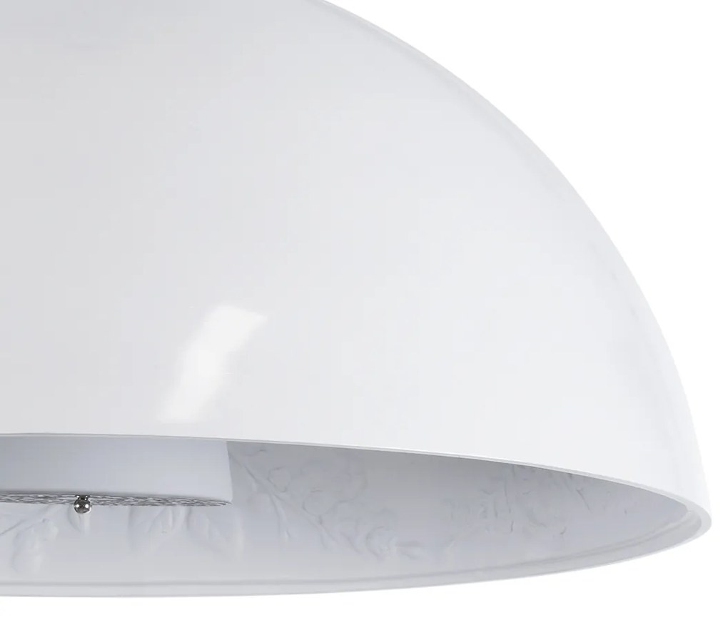 GloboStar® SERENIA WHITE 01271 Μοντέρνο Κρεμαστό Φωτιστικό Οροφής Μονόφωτο Λευκό Γύψινο Καμπάνα Φ60 x Y30cm