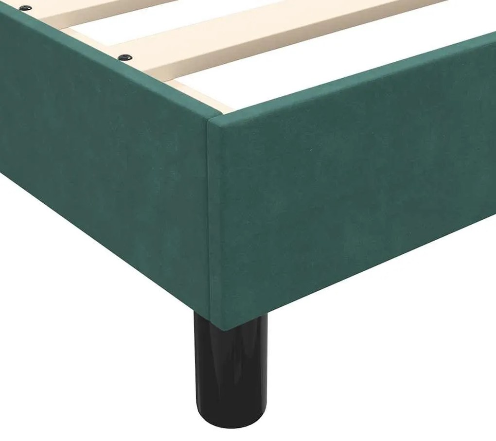 Box Spring κρεβάτι χωρίς στρώμα σκούρο πράσινο 120x220cm - Πράσινο