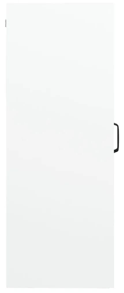 Ντουλάπι Τοίχου Κρεμαστό Γυαλιστερό Λευκό 69,5x34x90 εκ. - Λευκό