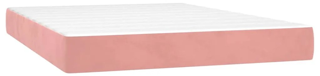 vidaXL Στρώμα με Pocket Springs Ροζ 140x220x20 εκ. Βελούδινο