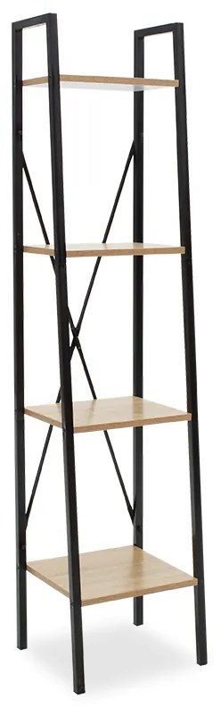 Βιβλιοθήκη Ramon pakoworld φυσικό-μαύρο 34x32,5x148εκ - 085-000013 - 085-000013