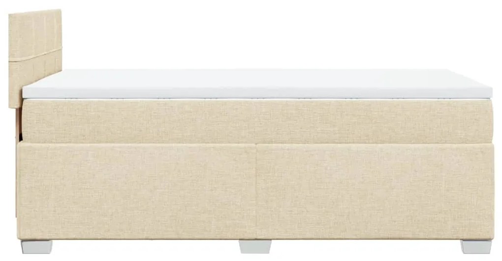 vidaXL Κρεβάτι Boxspring με Στρώμα Κρεμ 90x200 εκ.Υφασμάτινο