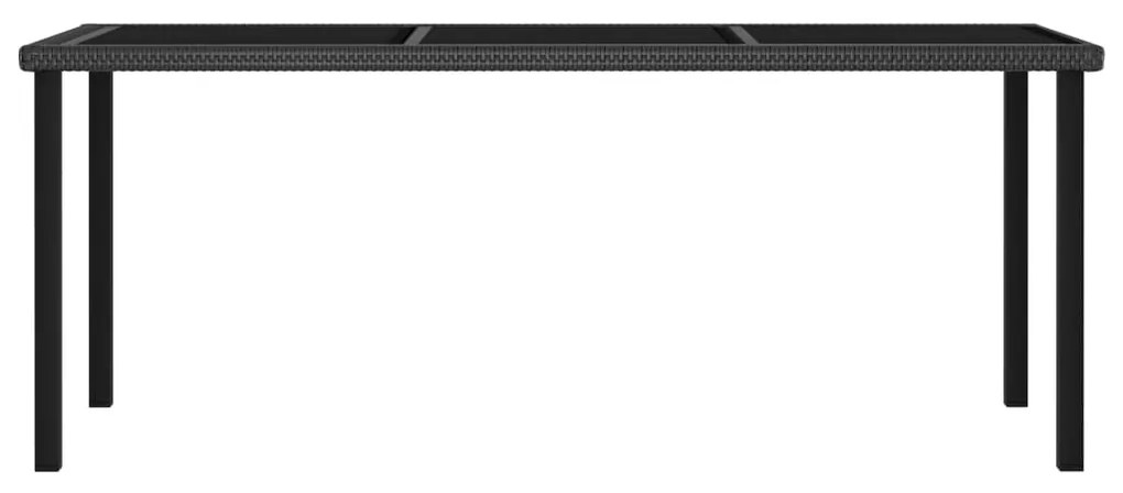 vidaXL Τραπεζαρία Κήπου Μαύρη 180 x 70 x 73 εκ. από Συνθετικό Ρατάν