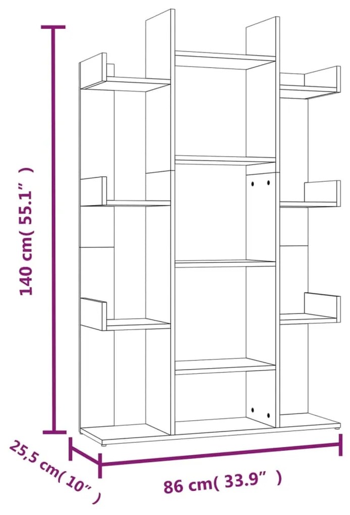 ΒΙΒΛΙΟΘΗΚΗ ΚΑΠΝΙΣΤΗ ΔΡΥΣ 86X25,5X140 ΕΚ. ΑΠΟ ΕΠΕΞΕΡΓΑΣΜΕΝΟ ΞΥΛΟ 816002