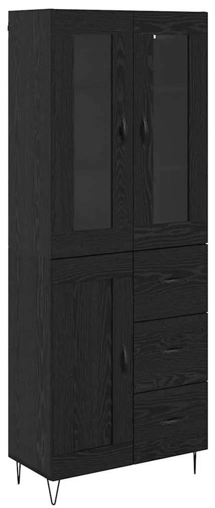 vidaXL Highboard Μαύρη Οξυά 69,5 x 34 x 90 εκ. Επεξεργασμένο ξύλο