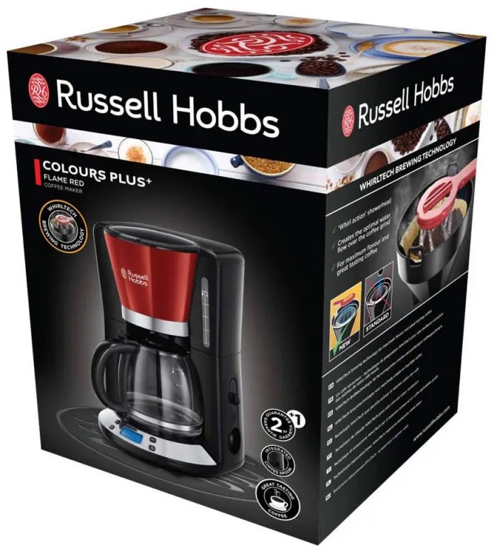 Καφετιέρα Russell Hobbs Victory 24031-56, 1100W, 1,25 l, Technology Whirltech, Timer, Red / black