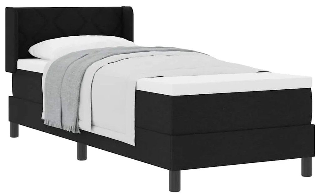 vidaXL Κρεβάτι box spring με στρώμα με στρώμα Μαύρο 80 x 200 cm