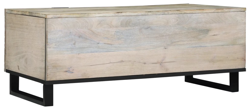 vidaXL Τραπεζάκι σαλονιού Άσπρο, Μαύρο 100 x 50 x 40 εκ Σαγκουίνι ξύλο