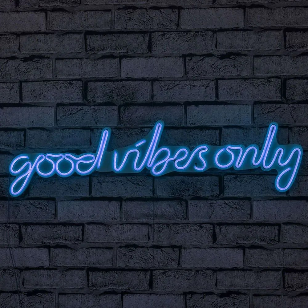 Διακοσμητικό Φωτιστικό Τοίχου Good Vibes Only 395NGR1587 76x2x19cm Led 22,6W Blue Wallity