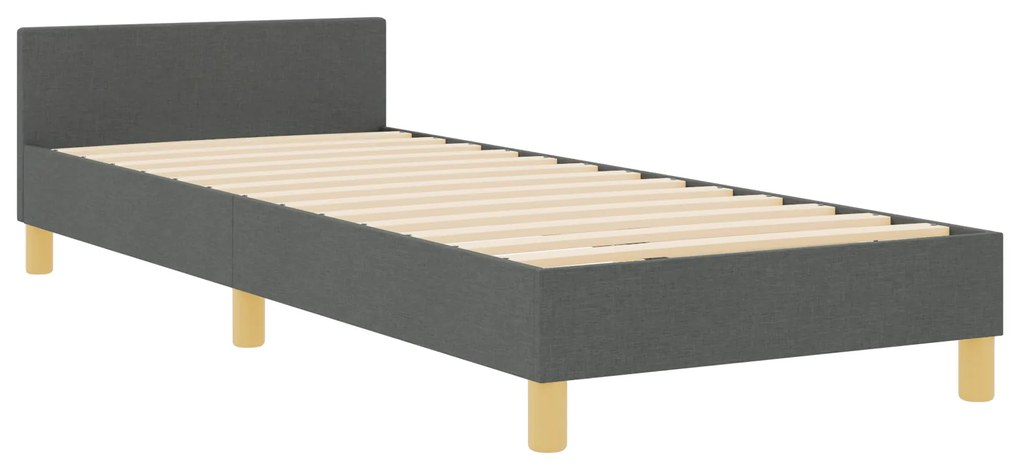 vidaXL Σκούρο Γκρι Κρεβάτι με Ύφασμα 90x200 cm