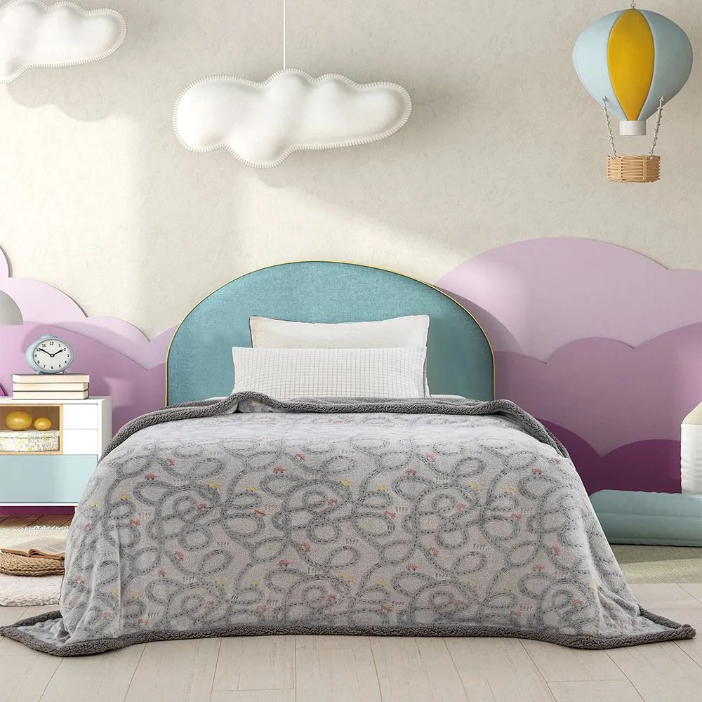 Κουβέρτα Παιδική Luminous Trip Grey Palamaiki Μονό 160x220cm Flannel