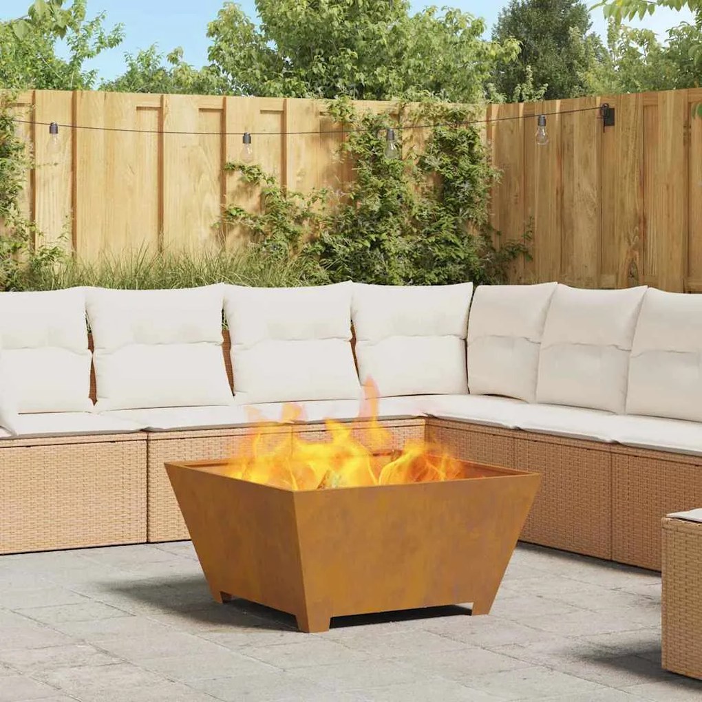 vidaXL Φωτιά Καφέ 80 x 80 x 40 cm Ατσάλι σκληρυθέν στον αέρα