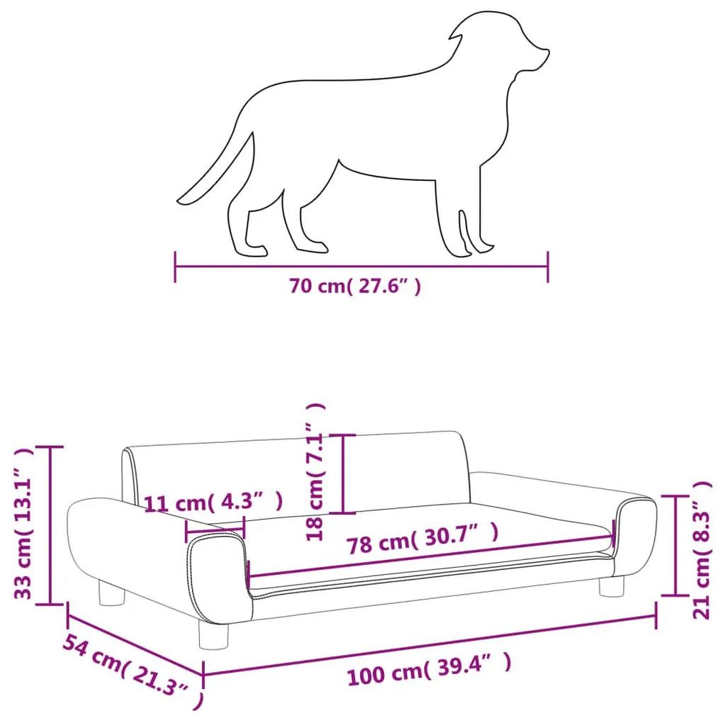 Κρεβάτι Σκύλου Σκούρο Γκρι 100 x 54 x 33 εκ. Βελούδινο - Γκρι