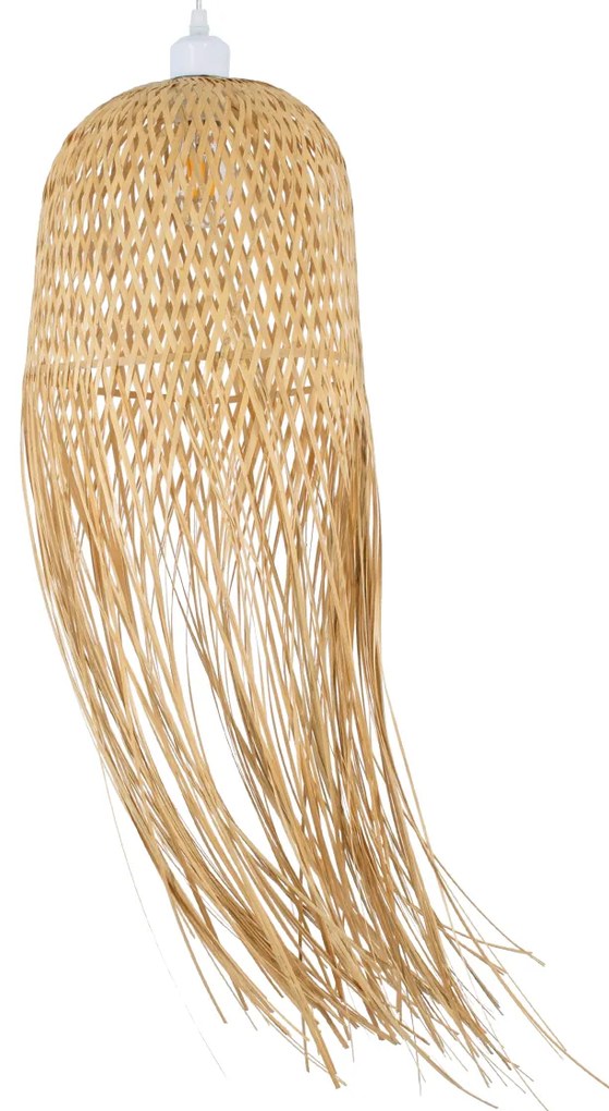01713 GloboStar® GLOBOSTAR® MANILA 01713 Boho Κρεμαστό Φωτιστικό Οροφής με Ντουί 1 x E27 AC 220-240V IP20 - Μπεζ - Μ25 x Π25 x Υ60cm
