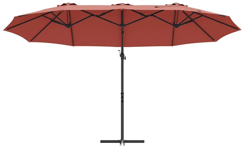 vidaXL Ομπρέλα ηλίου Τερακότα 372 x 198 x 243 εκ