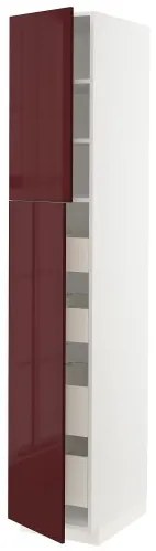 METOD/MAXIMERA ψηλό ντουλάπι με 2 πόρτες/4 συρτάρια, 40x60x220 cm 894.693.10
