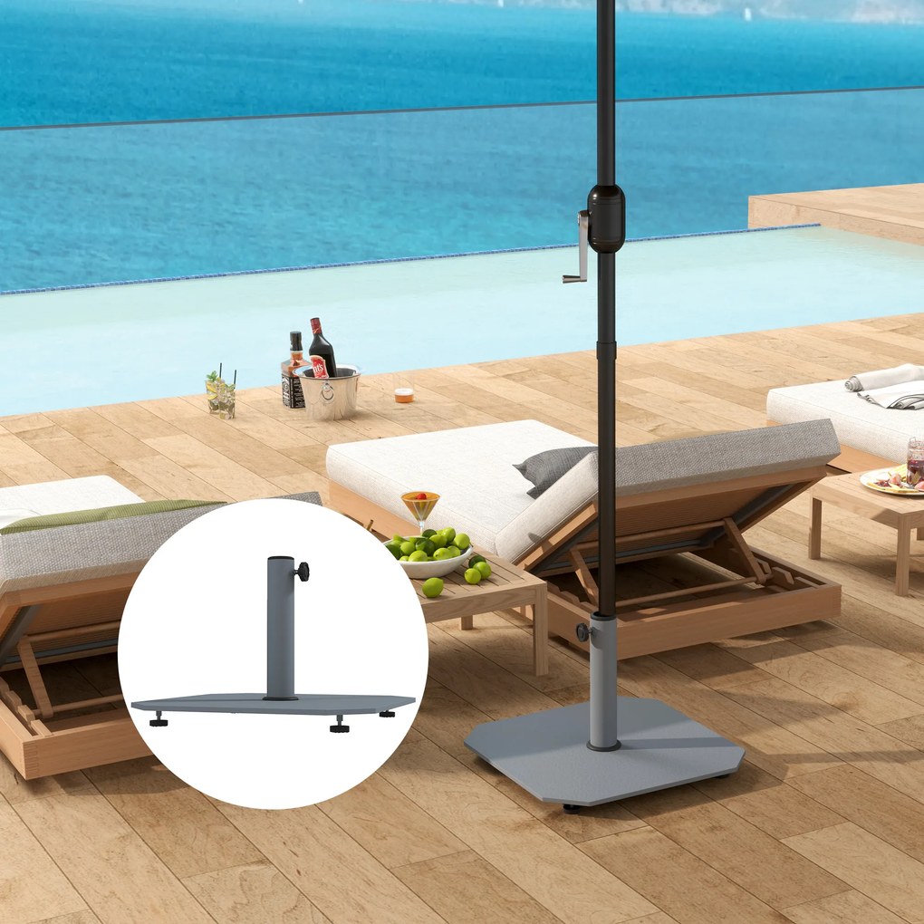 Outsunny Βάση ομπρέλας από μέταλλο 18,5 kg Βάση ομπρέλας, Τετράγωνη βάση ομπρέλας για ομπρέλα 32/38/48mm