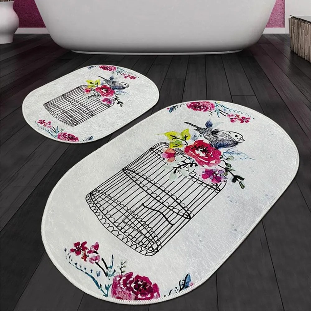 Πατάκια Μπάνιου Cage Djt 359CHL2523 (Σετ 2τμχ) Multi L'essentiel Maison 60x100cm Πολυέστερ
