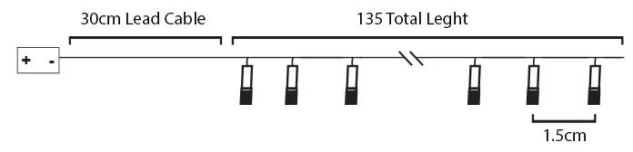 Φωτιστικό Οροφής 10LED ΛΑΜΠΑ ΣΕΙΡΑ ΜΠΑΤ(2xAA) ΘΕΡΜ ΛΕΥΚ IP20 135+30cm ΔΙΑΦ ΚΑΛΩΔ ΤΡΟΦ - Πλαστικό - X05101110