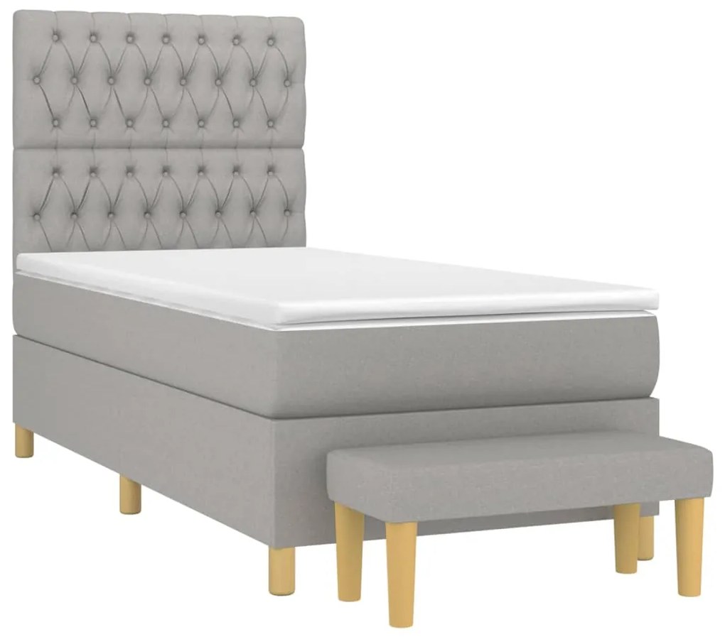 ΚΡΕΒΑΤΙ BOXSPRING ΜΕ ΣΤΡΩΜΑ ΑΝΟΙΧΤΟ ΓΚΡΙ 90X190 ΕΚ. ΥΦΑΣΜΑΤΙΝΟ 3137357