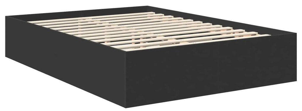 vidaXL Σκελετός Κρεβατιού Μαύρο 140 x 190 cm Επεξεργασμένο ξύλο