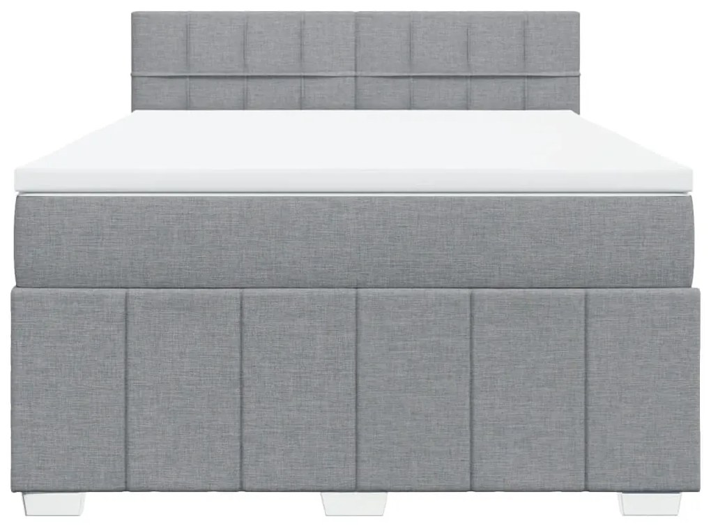 ΚΡΕΒΑΤΙ BOXSPRING ΜΕ ΣΤΡΩΜΑ ΑΝΟΙΧΤΟ ΓΚΡΙ 140X190 ΕΚ. ΥΦΑΣΜΑΤΙΝΟ 3289363