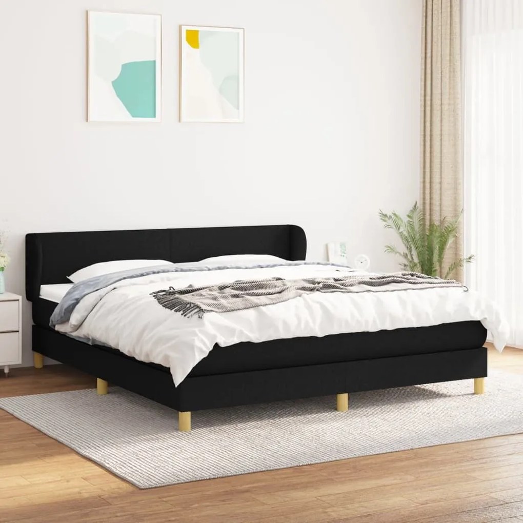 ΚΡΕΒΑΤΙ BOXSPRING ΜΕ ΣΤΡΩΜΑ ΜΑΥΡΟ 180X200 ΕΚ. ΥΦΑΣΜΑΤΙΝΟ 3126663