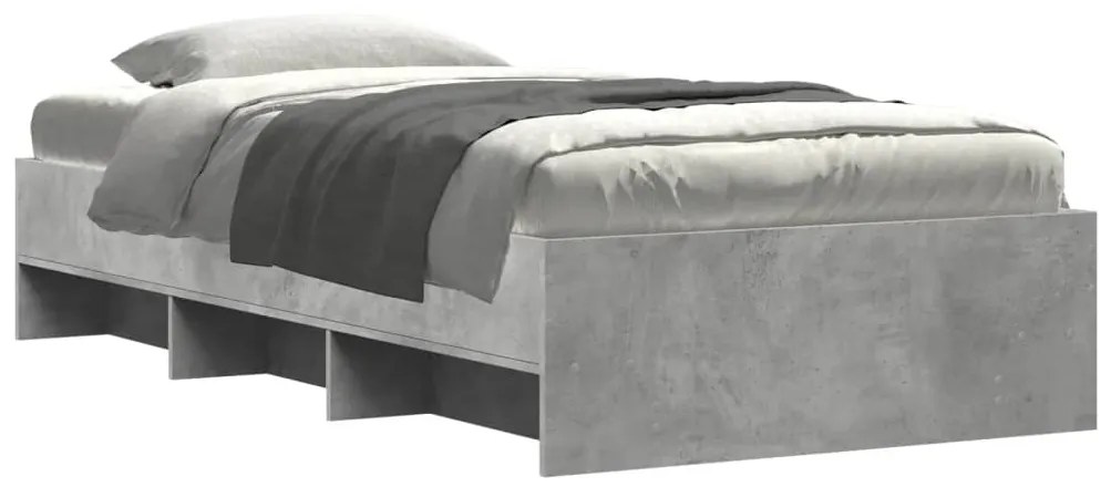 vidaXL Πλαίσιο Κρεβατιού Γκρι Σκυροδέματος 100x200 εκ. Επεξεργ. Ξύλο