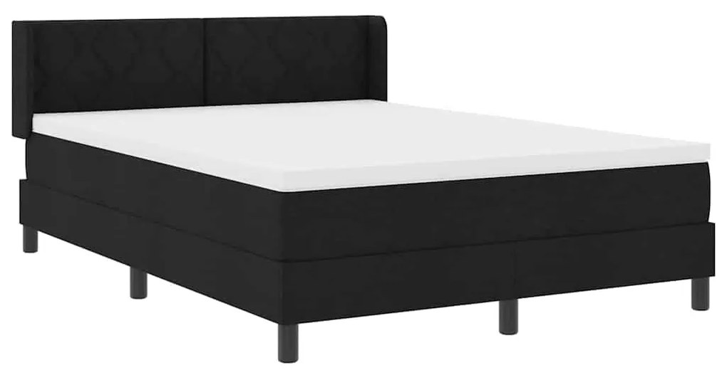 vidaXL Κρεβάτι box spring με στρώμα με στρώμα Μαύρο 140 x 190 cm