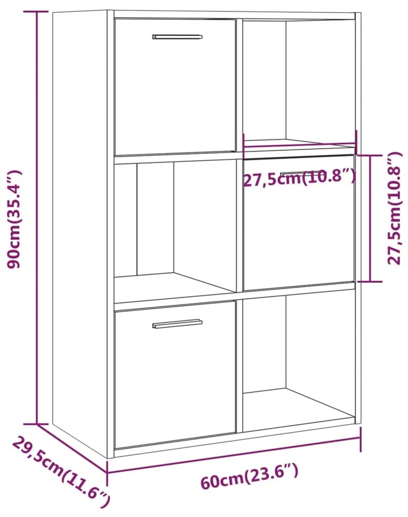 Ντουλάπι Αποθήκευσης Καπνιστή Δρυς 60 x 29,5 x 90 εκ. - Καφέ