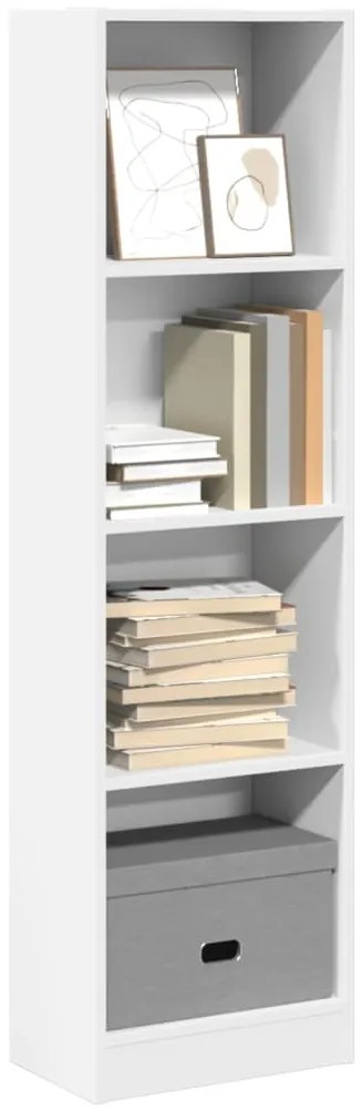 vidaXL Βιβλιοθήκη Λευκή 40x24x143 εκ. από Επεξεργασμένο Ξύλο