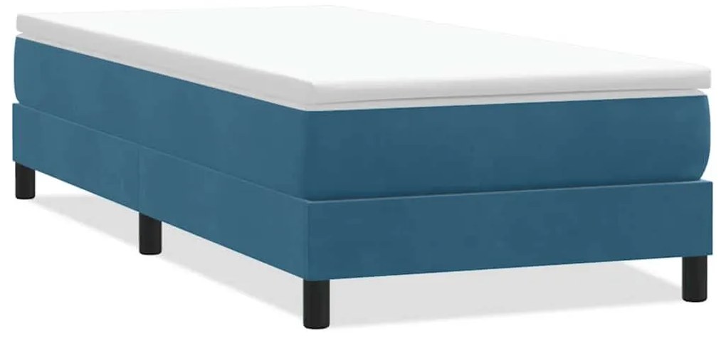 Κρεβάτι Boxspring χωρίς Στρώμα Σκούρο Μπλε 80x220 εκ. Βελούδινο - Μπλε