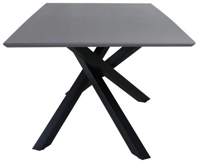 Τραπέζι Dallas 1722, Μαύρο, Γκρι, 76x90x180cm, Ινοσανίδες μέσης πυκνότητας, Μέταλλο | Epipla1.gr