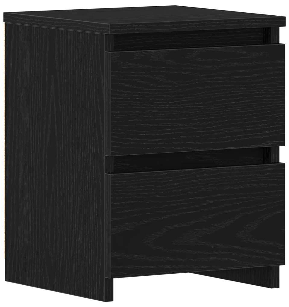 vidaXL κομοδίνο με συρτάρια Μαύρος Δρυς 30x30x40 εκ