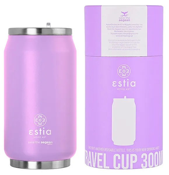 Θερμός Travel Cup Save The Aegean Levender Purple 300ml