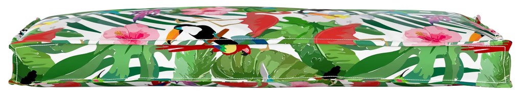 vidaXL Μαξιλάρι παλέτας για πάγκο Floral Πολύχρωμο 110 x 40 x 8 εκ