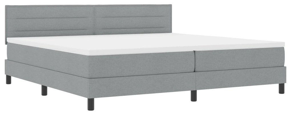 vidaXL Κρεβάτι με Στρώμα Φωτεινό Γκρι 200x200 εκ Υφασμάτινο