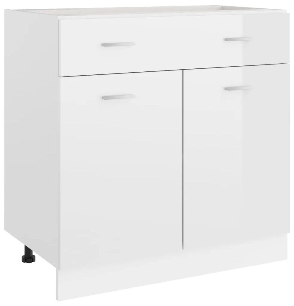 vidaXL Ντουλάπι Νεροχύτη Lyon Γυαλιστερό Λευκό 80x46x81,5εκ.