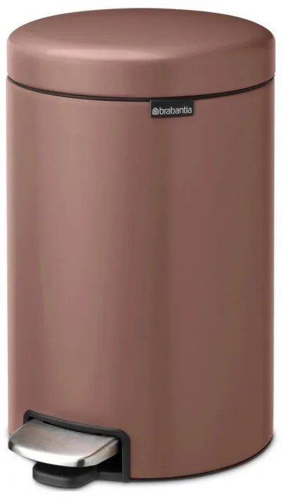 Κάδος με πεντάλ Brabantia NewIcon 1008845, 12 L, Ομαλό κλείσιμο, Αντιολισθητική βάση, Σατινέ φινίρισμα, Καφέ